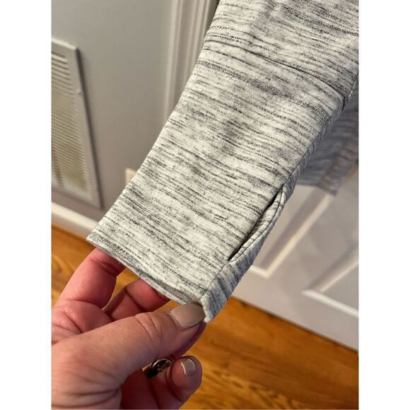 Eddie Bauer Gray Space Dye Open Front Waterfall Jersey Cardigan sz M NWOT - Picture 5 of 7